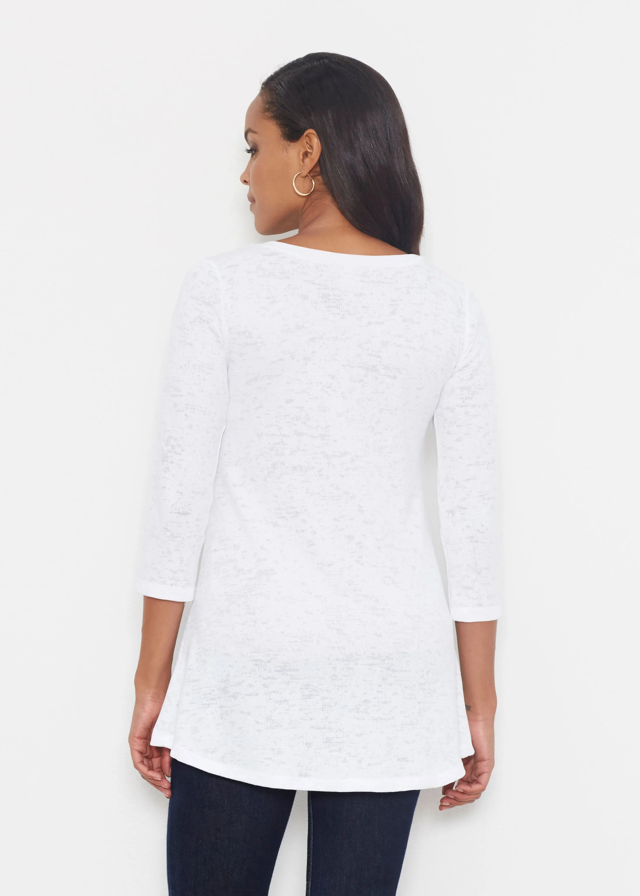 Natural White (5555) ~ Katherine Hi-Lo Thermal Tunic