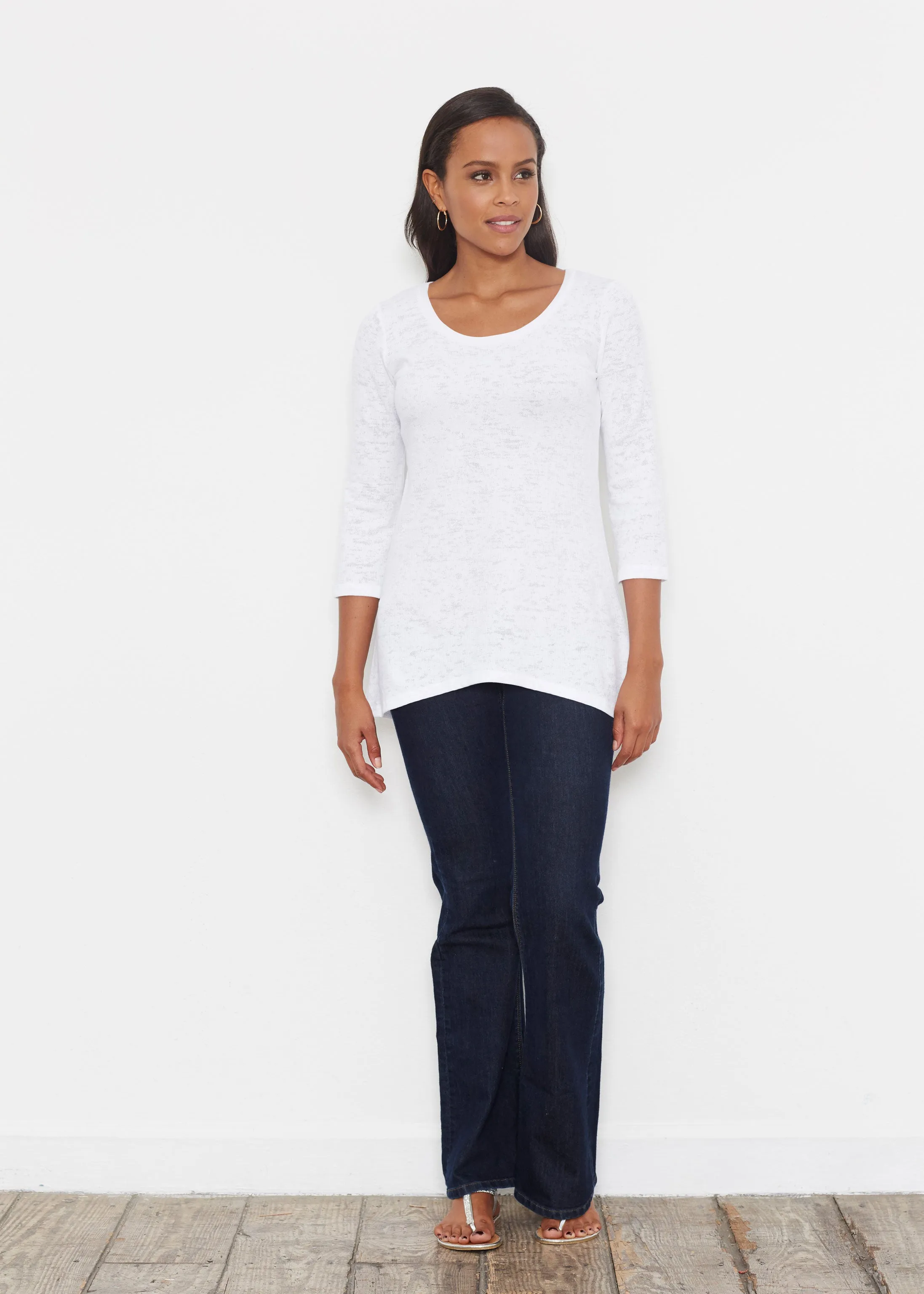 Natural White (5555) ~ Katherine Hi-Lo Thermal Tunic