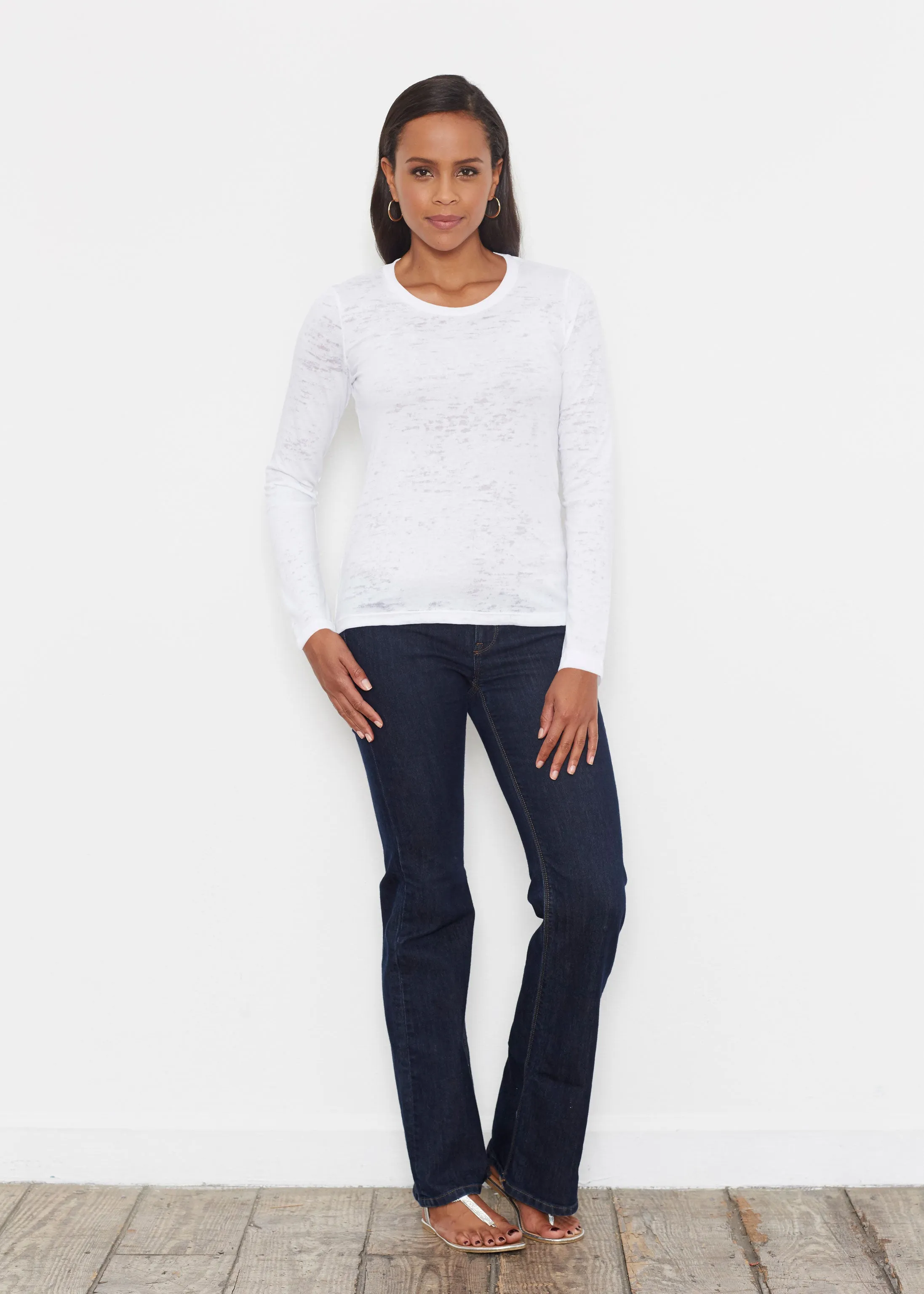 Natural White (5555) ~ Signature Long Sleeve Crew Shirt