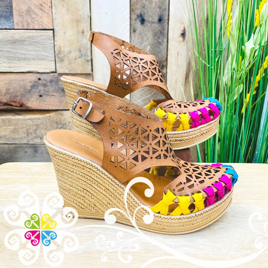 Natural Zig Zag Triangle - Wedges Women Shoes
