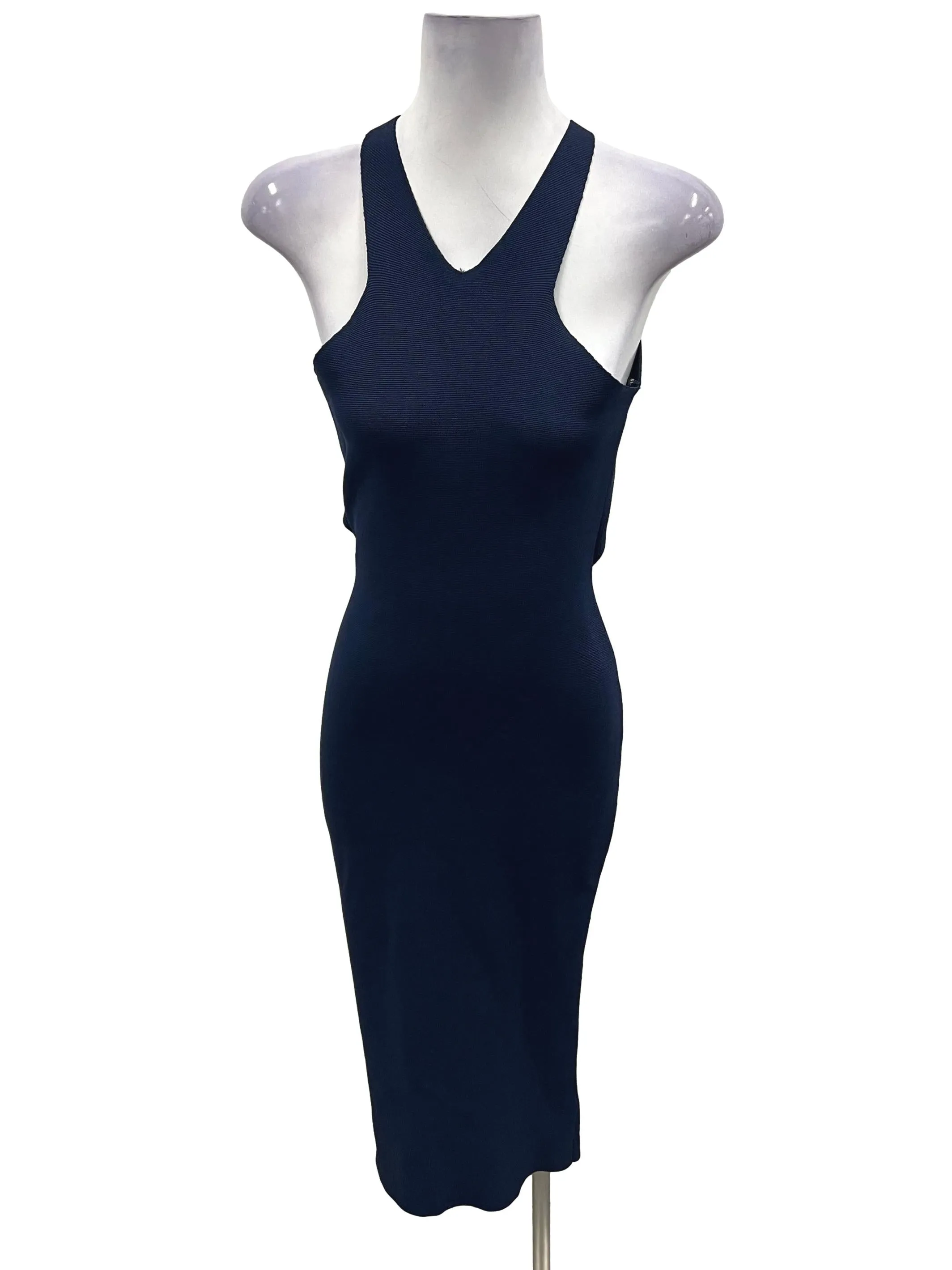 Navy Blue Knit Bodycon Dress