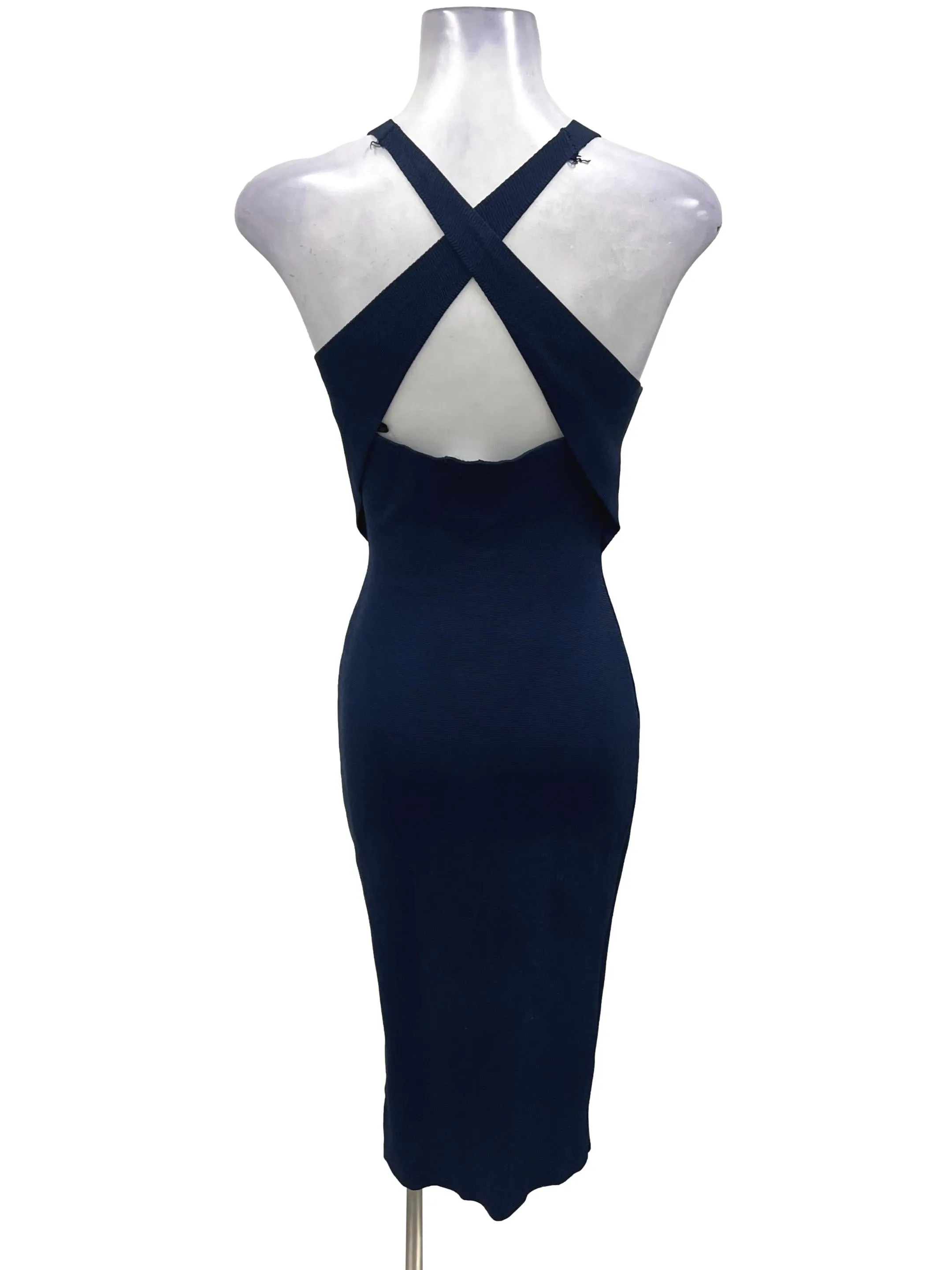 Navy Blue Knit Bodycon Dress