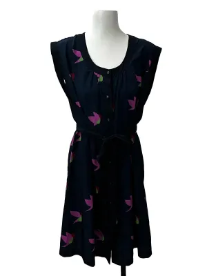 Navy Blue Printed Dress