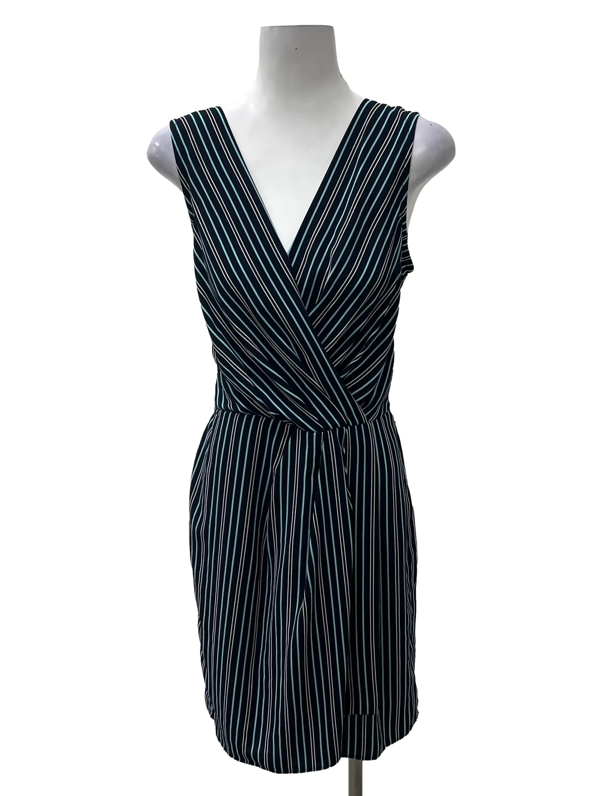 Navy Blue Striped Dress