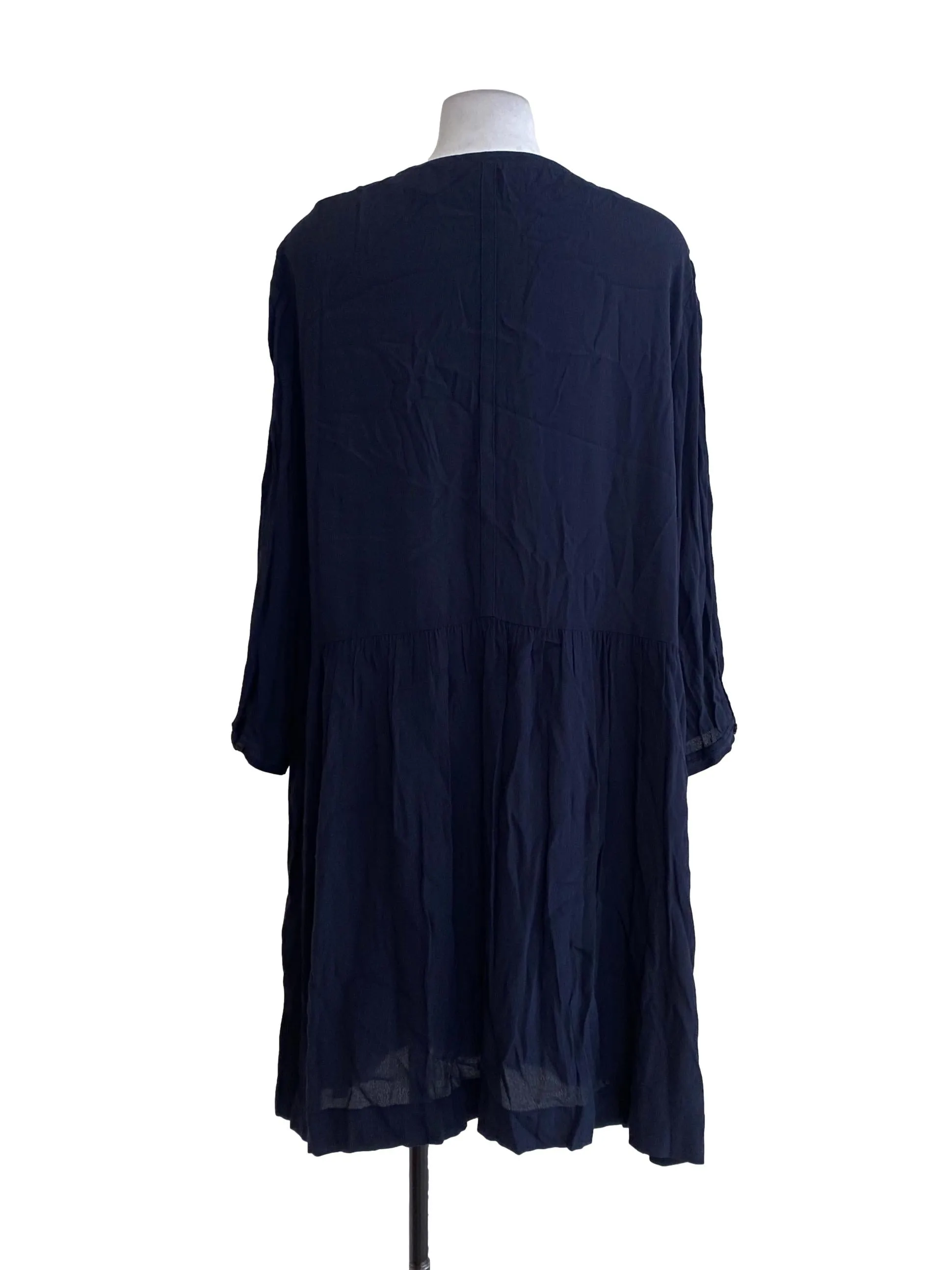 Navy Blue V Neck Dress