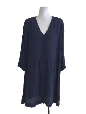 Navy Blue V Neck Dress