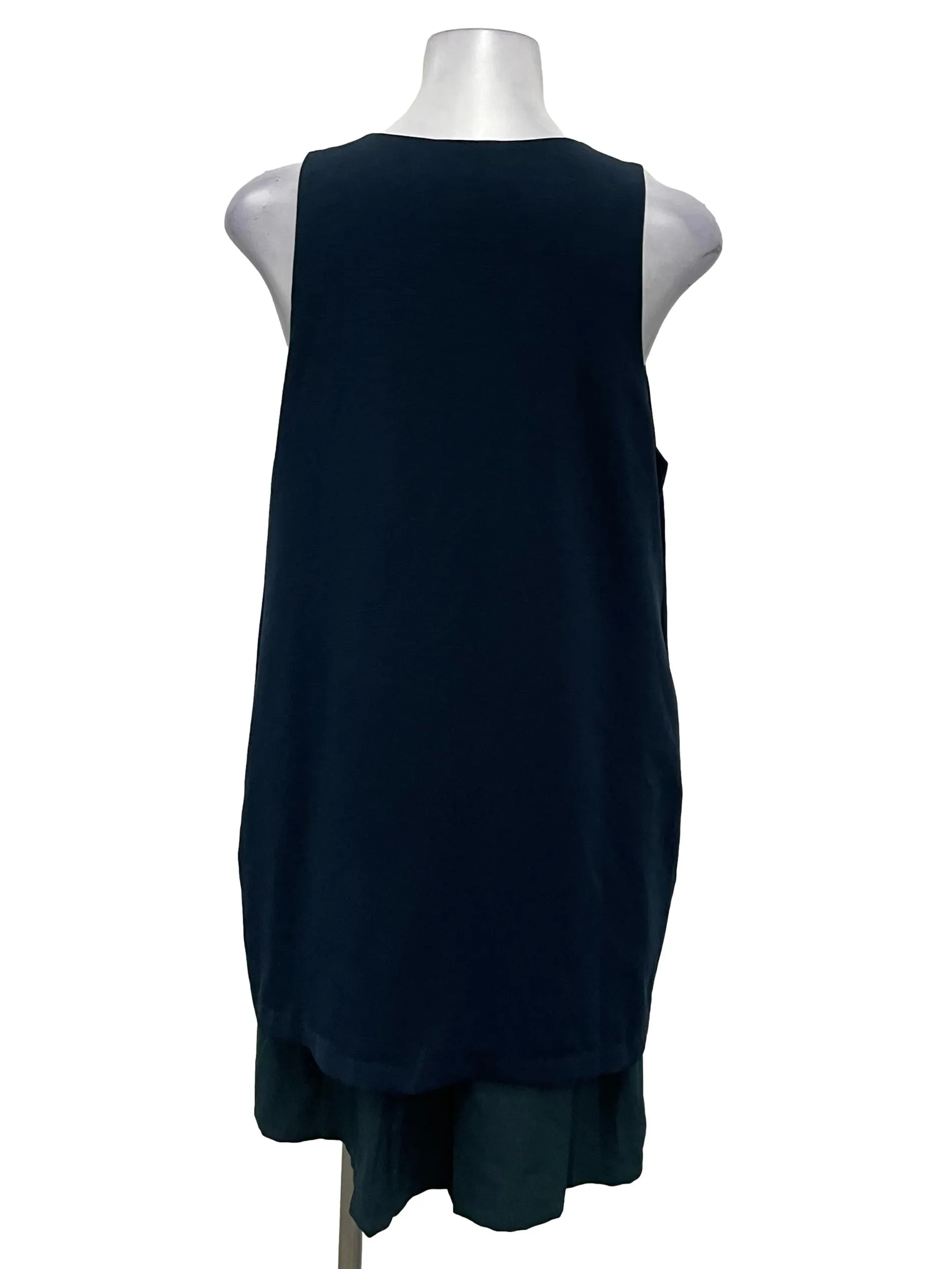 Navy Blue V-Neck Mini Shift Dress