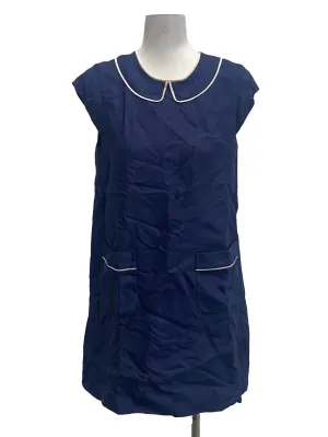 Navy Blue With Cream Outline Dress