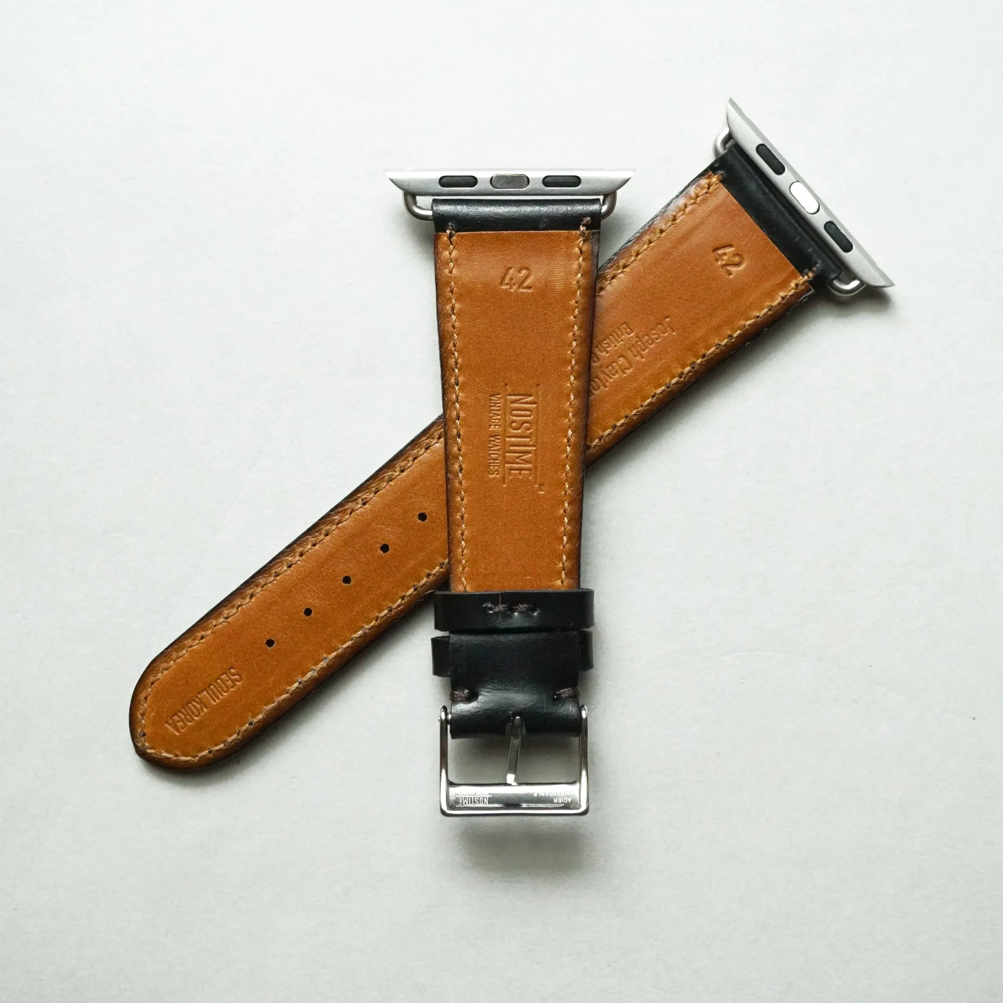 NAVY BRIDLE LEATHER HANDMADE APPLE WATCH STRAP ALL GENERATIONS