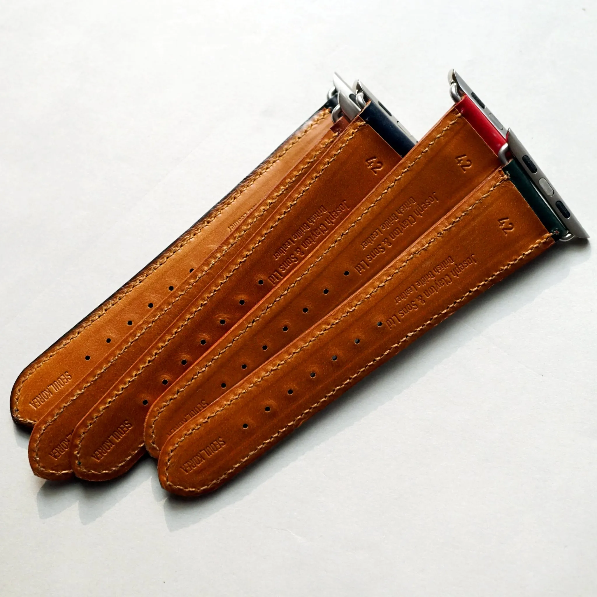 NAVY BRIDLE LEATHER HANDMADE APPLE WATCH STRAP ALL GENERATIONS