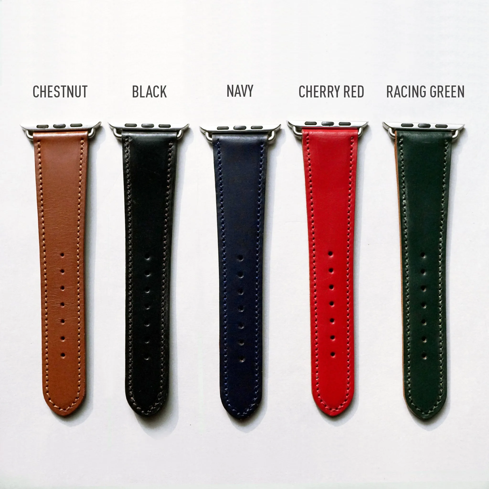 NAVY BRIDLE LEATHER HANDMADE APPLE WATCH STRAP ALL GENERATIONS