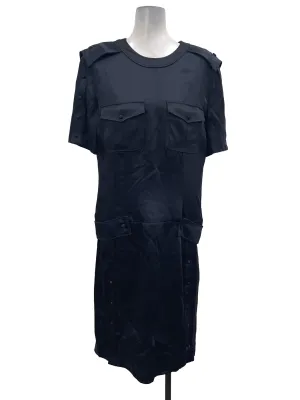 Navy Military Button Sleeve Dress