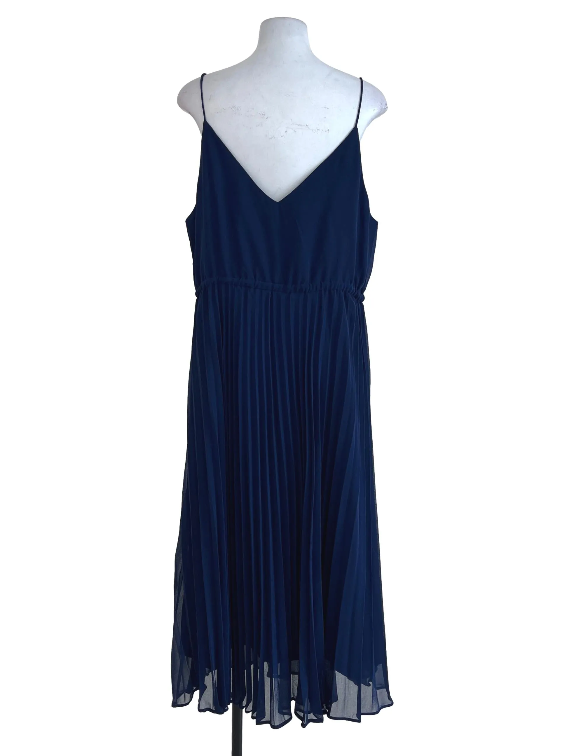 Navy Pleated Dress