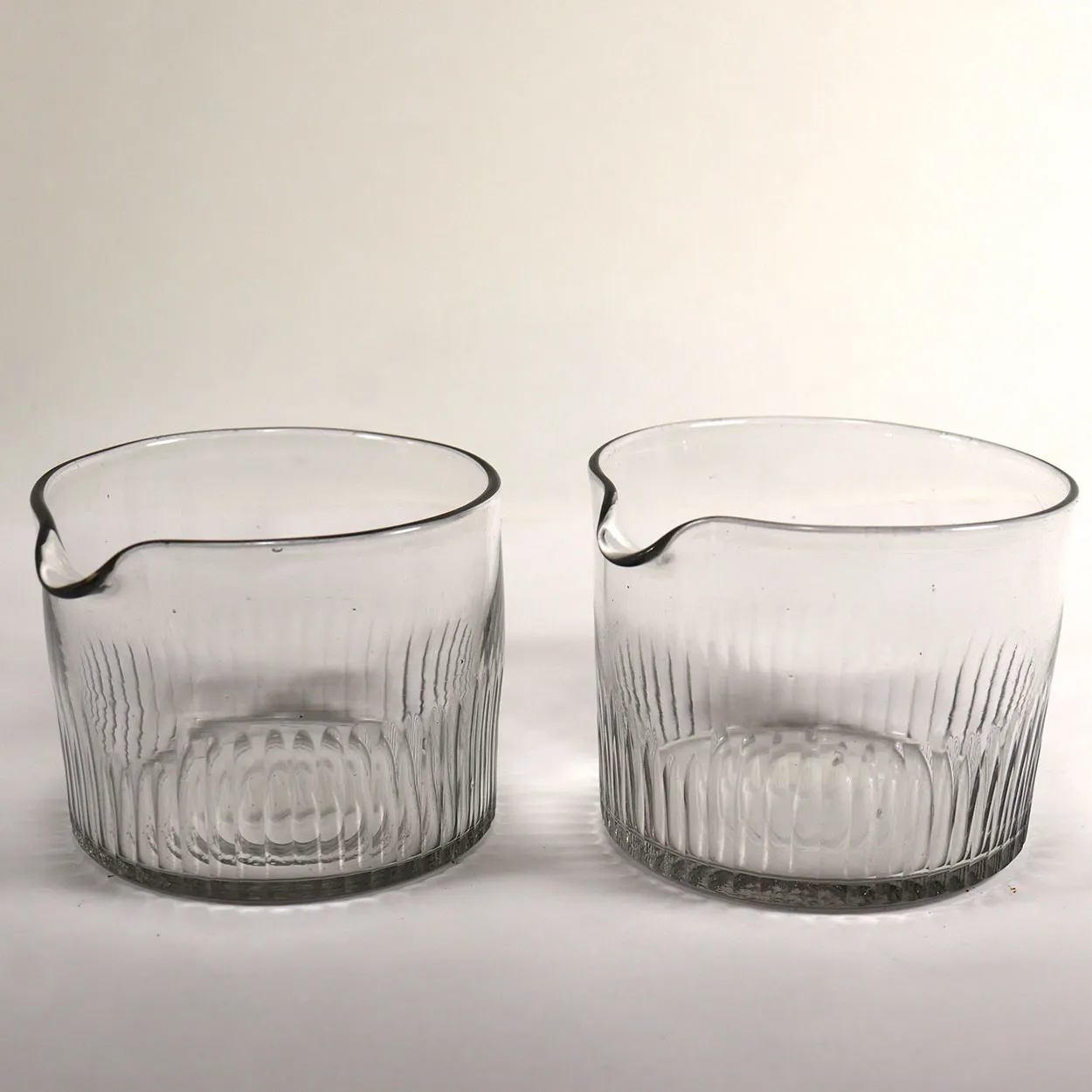 Near Pair Scarce Anglo-Irish Georgian Glass Single-Lip Wine Rinsers