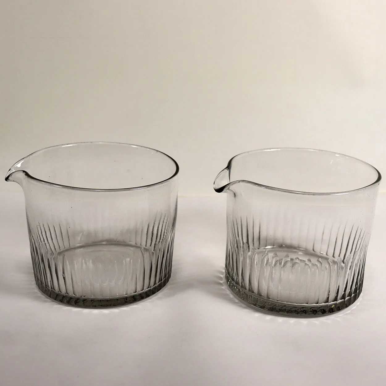 Near Pair Scarce Anglo-Irish Georgian Glass Single-Lip Wine Rinsers