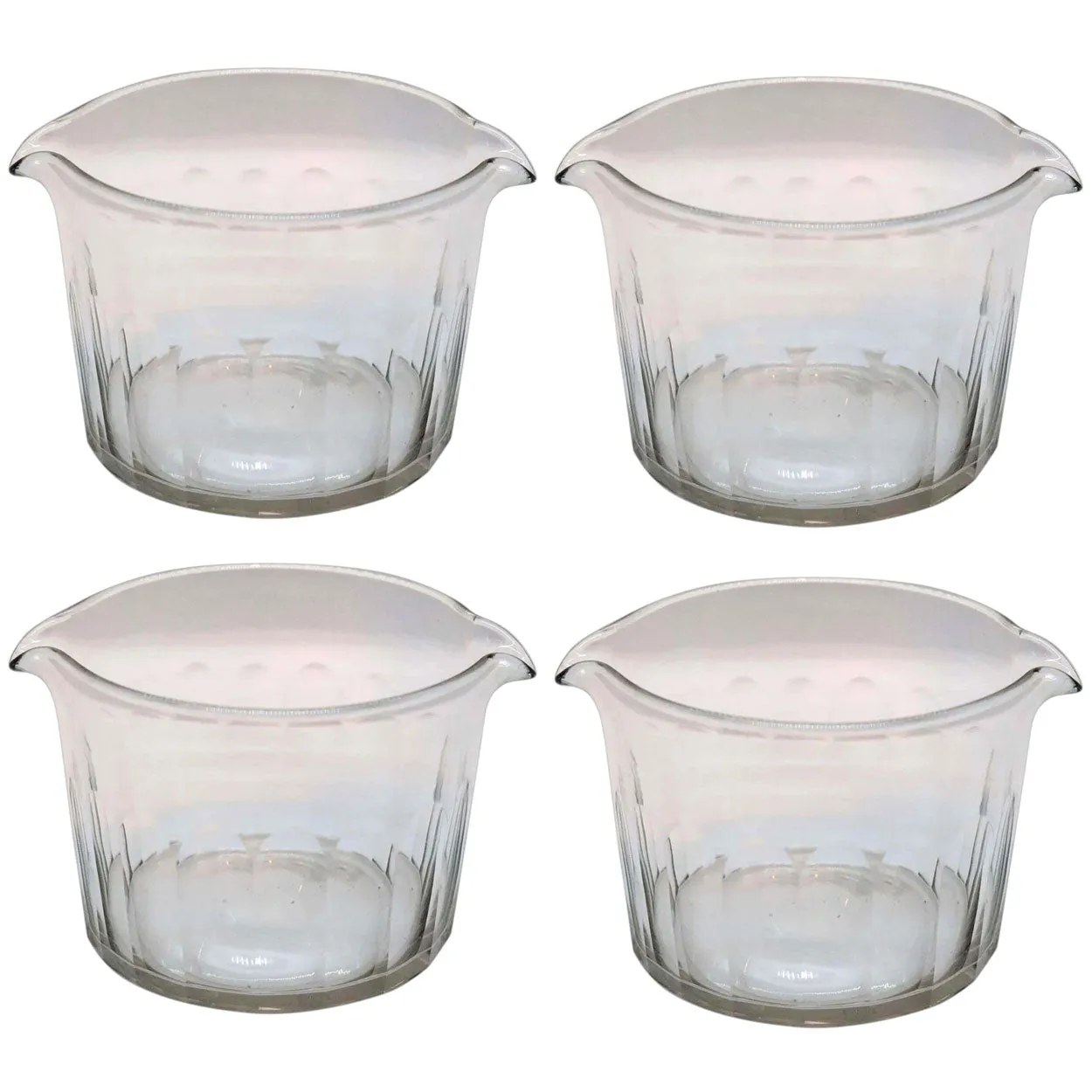 Near Set of Four English Regency Glass Double-Lip Wine Rinsers