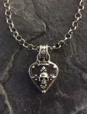 Necklace - Guitar Pick w Skull