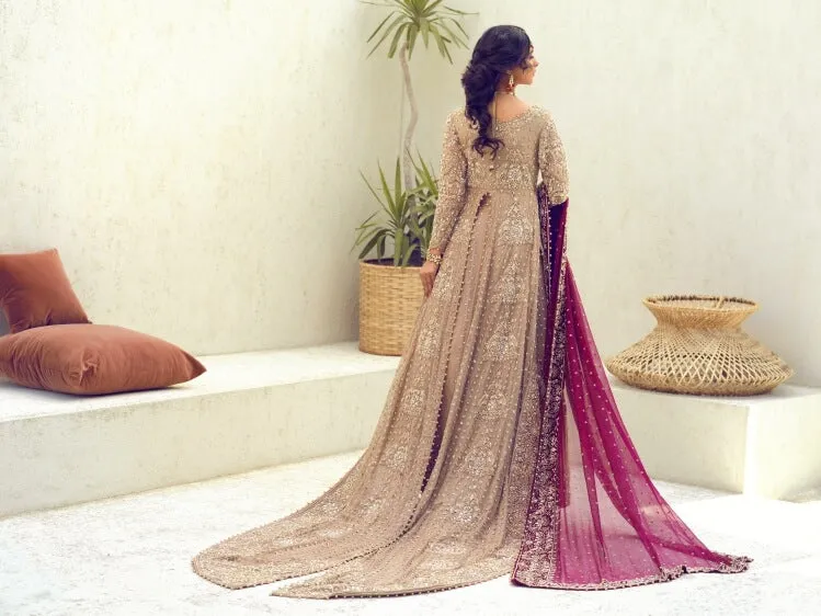 Net Organza Golden Lehenga Shirt for Indian Bridal Wear