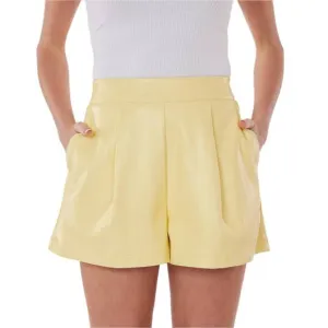 NEW DOLCE CABO vegan leather pleated short in yellow