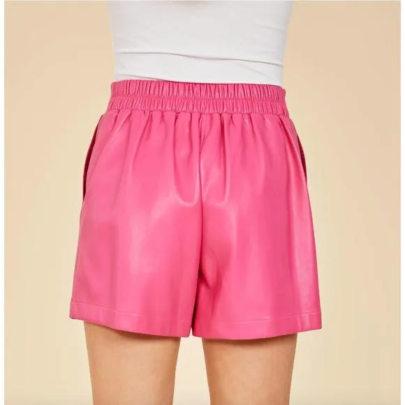 NEW DOLCE CABO vegan leather short in hot pink