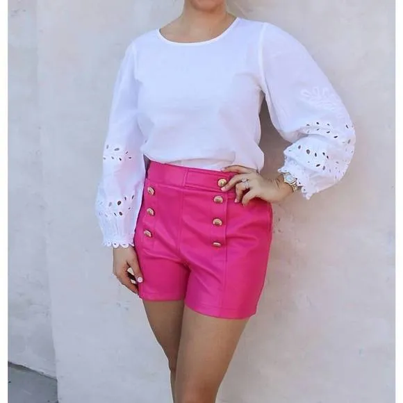 NEW DOLCE CABO vegan leather short in hot pink