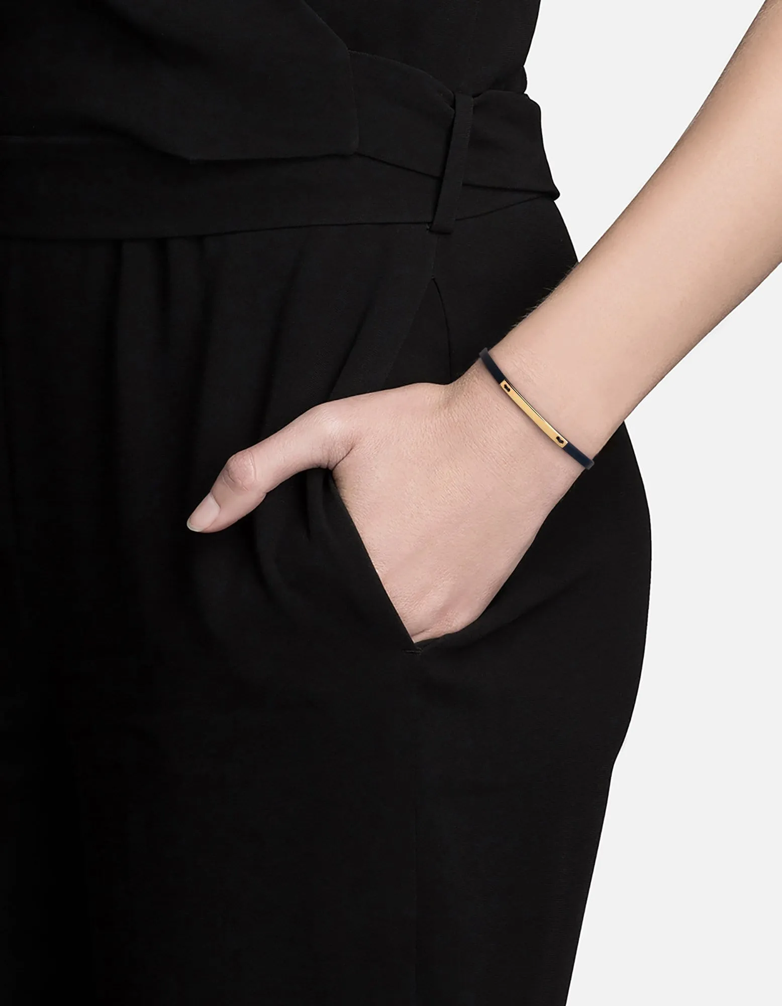 Nexus ID Leather Bracelet, Gold Vermeil