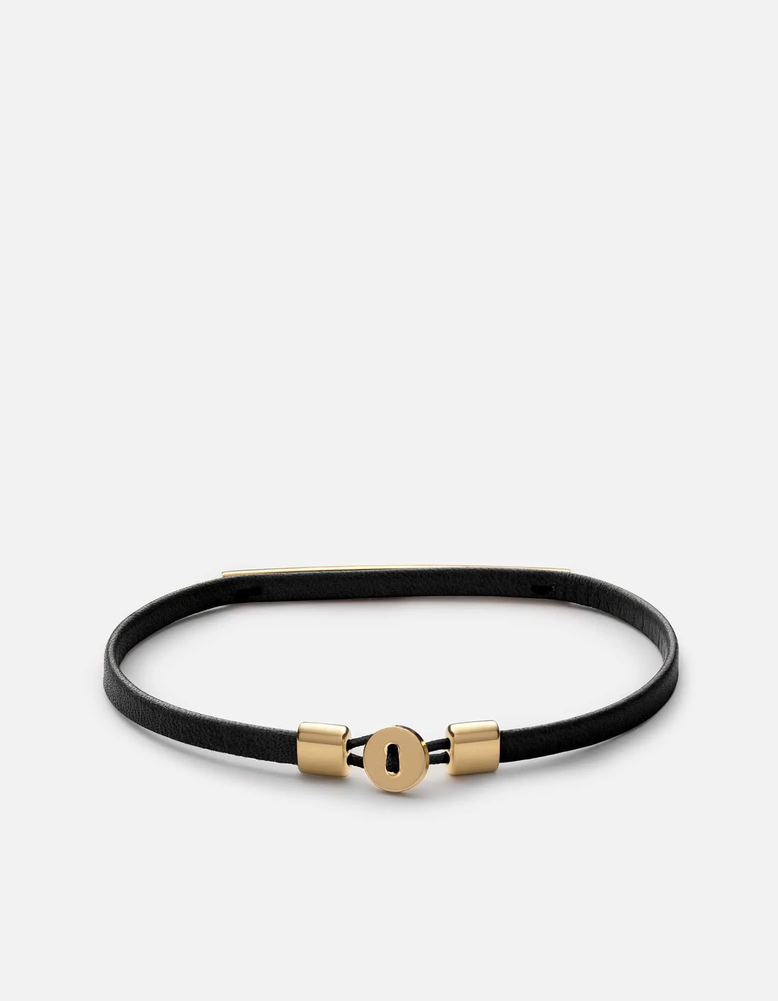 Nexus ID Leather Bracelet, Gold Vermeil
