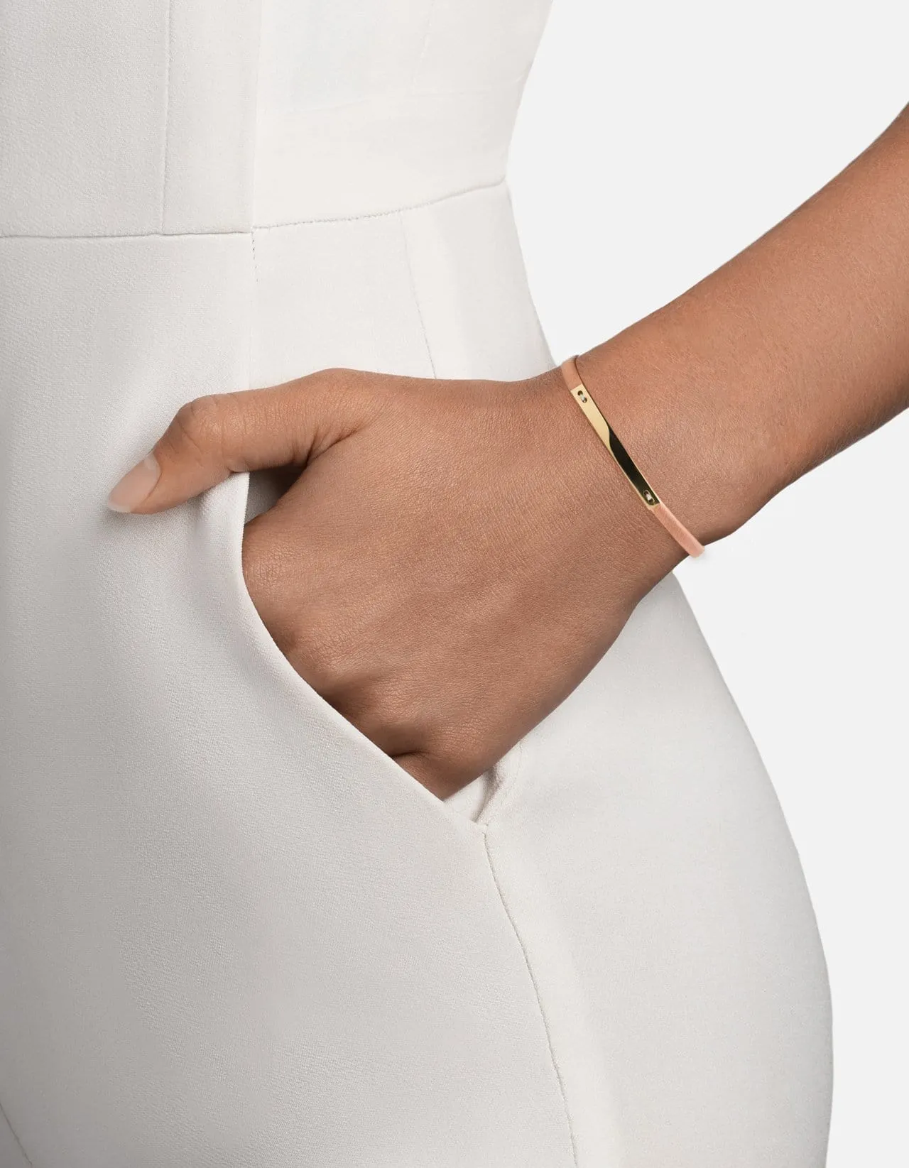 Nexus ID Leather Bracelet, Gold Vermeil