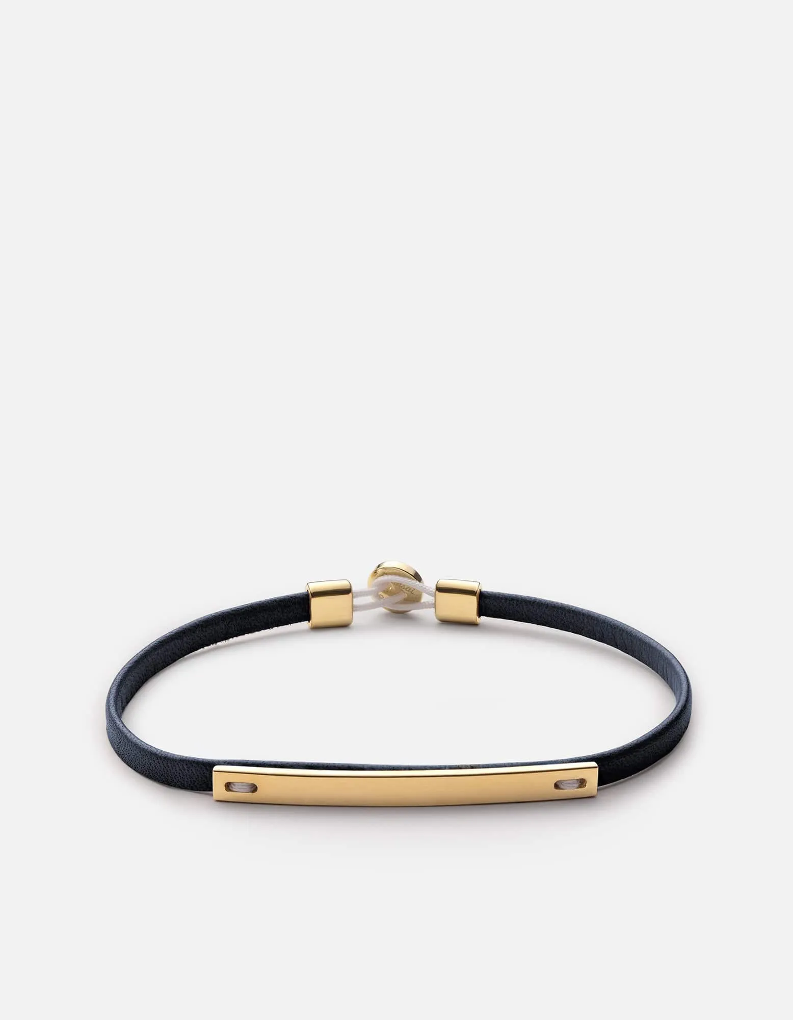 Nexus ID Leather Bracelet, Gold Vermeil