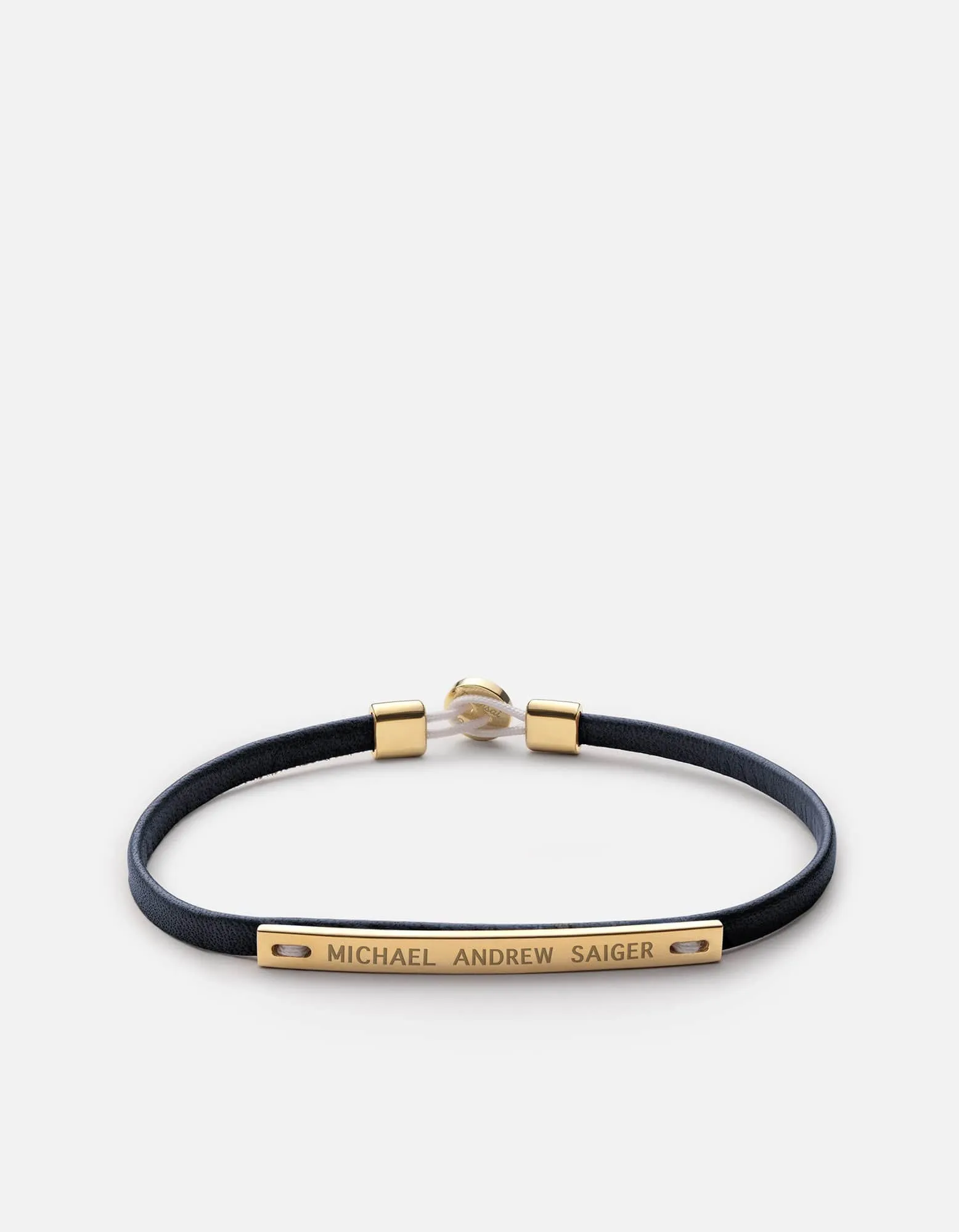 Nexus ID Leather Bracelet, Gold Vermeil