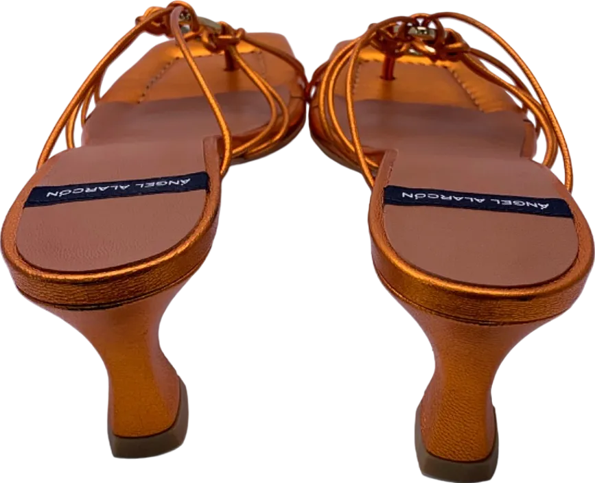 Ángel Alarcón Orange Strappy Sandal Heels UK 6