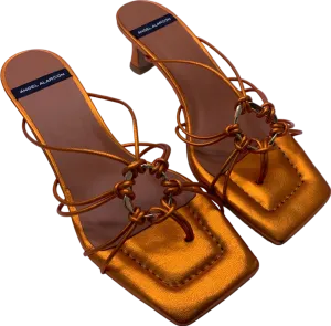 Ángel Alarcón Orange Strappy Sandal Heels UK 6