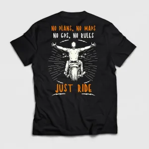 No Plans, No Maps - Just Ride - Standard T-shirt