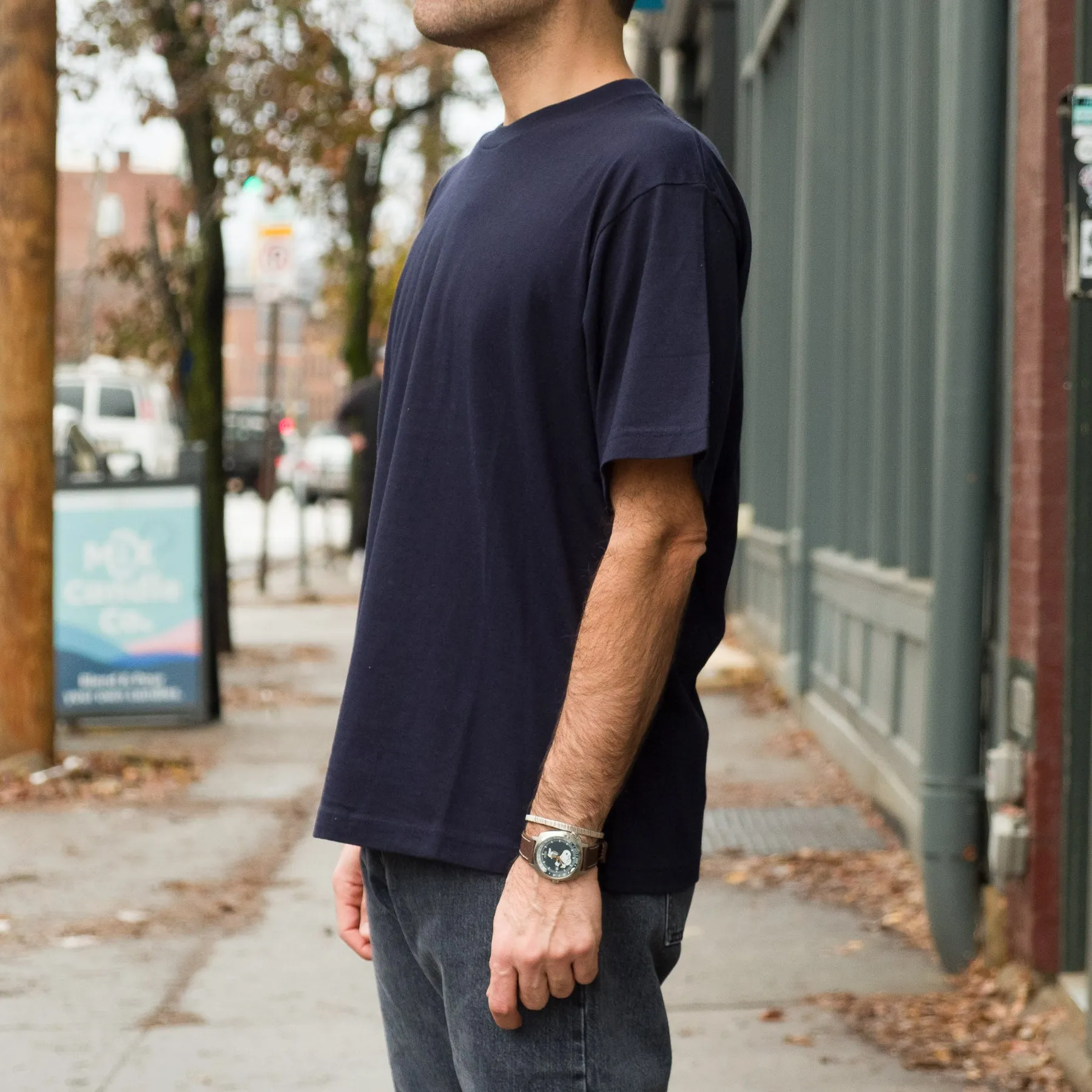 Noah Loopwheel Tenjiku Tee in Deep Navy