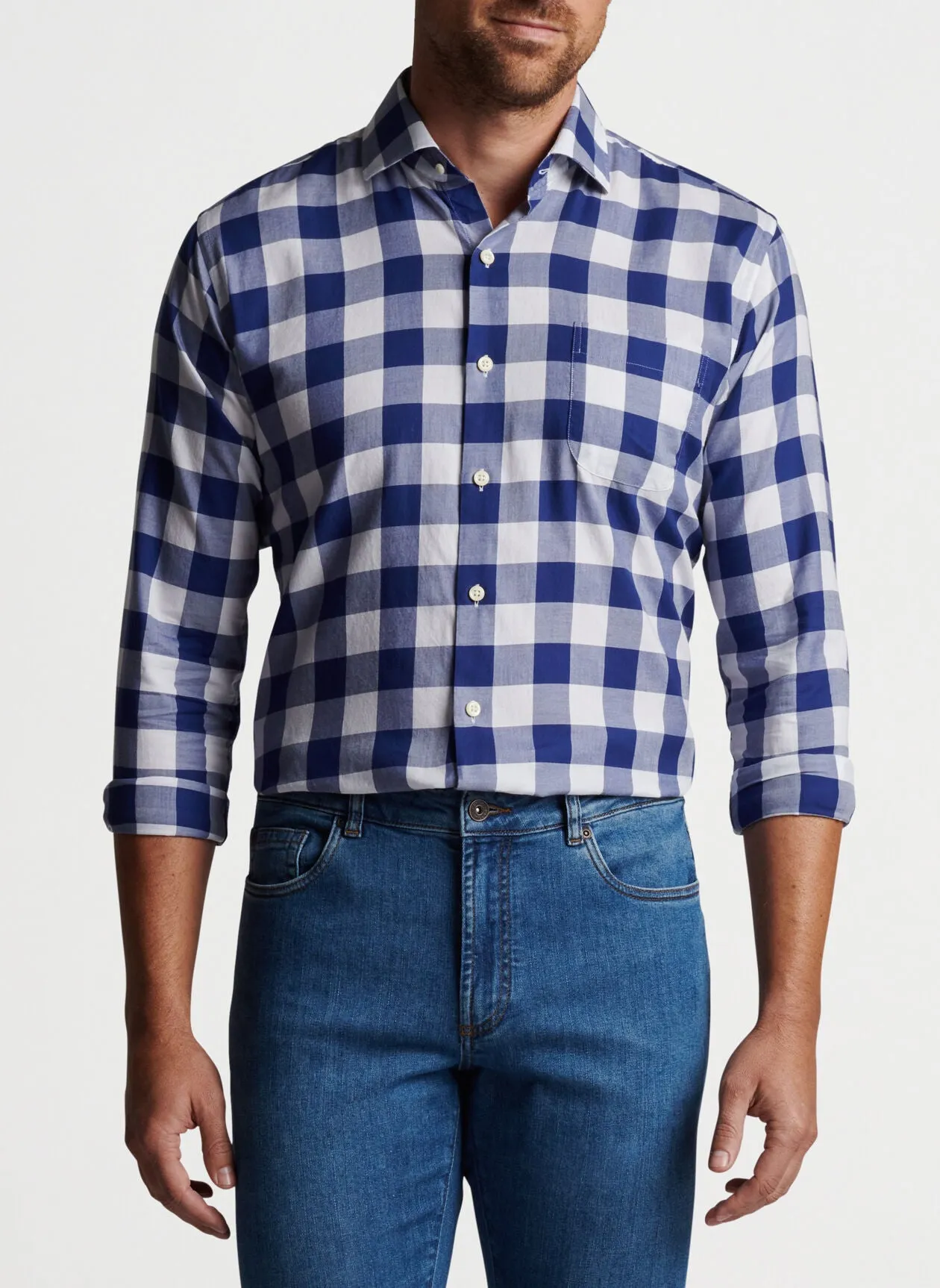 Oakbrook Summer Soft Cotton Sport Shirt- Atlantic Blue