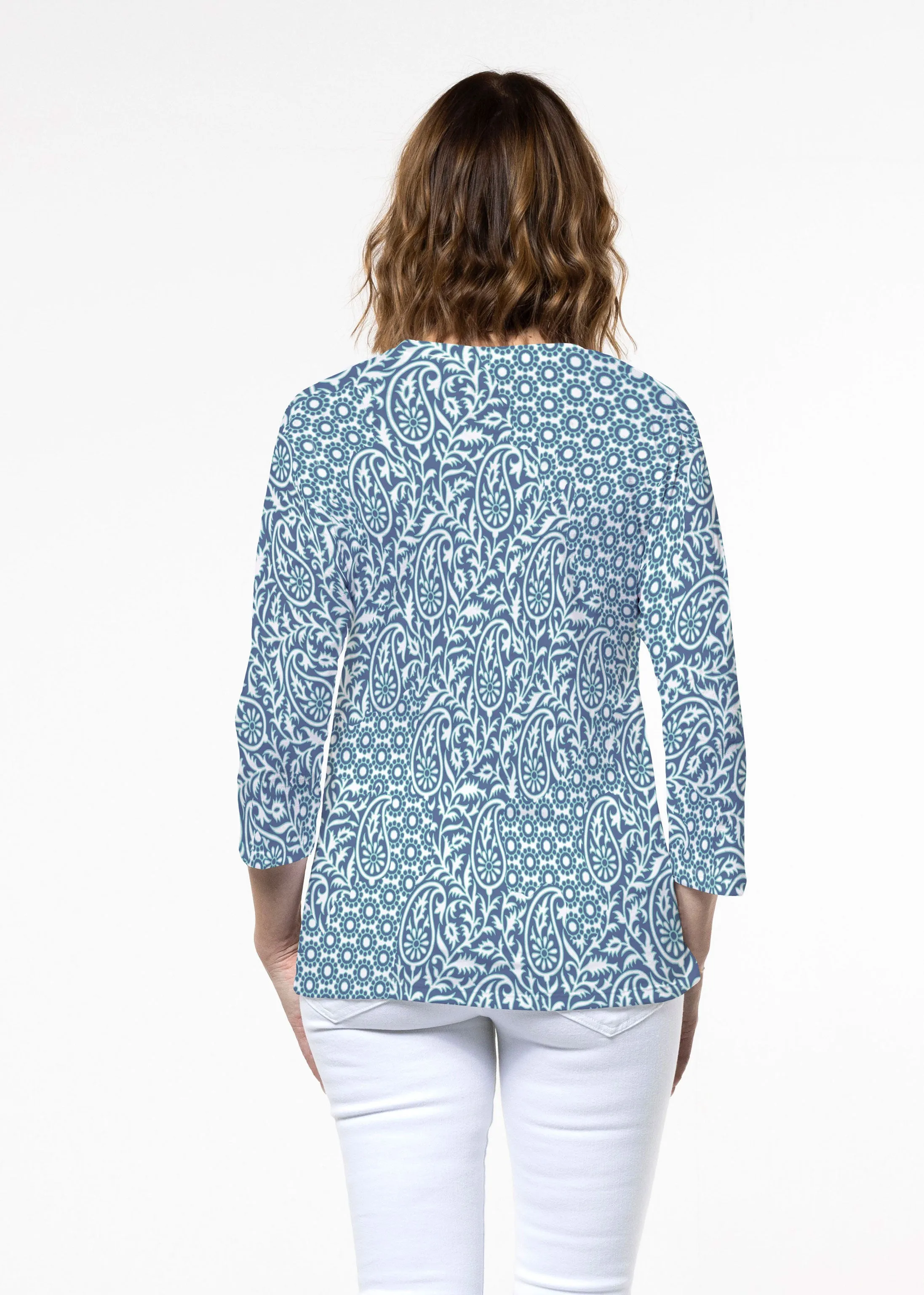 Oakley Blue (8114) ~ Signature 3/4 Sleeve Crew Neck Top