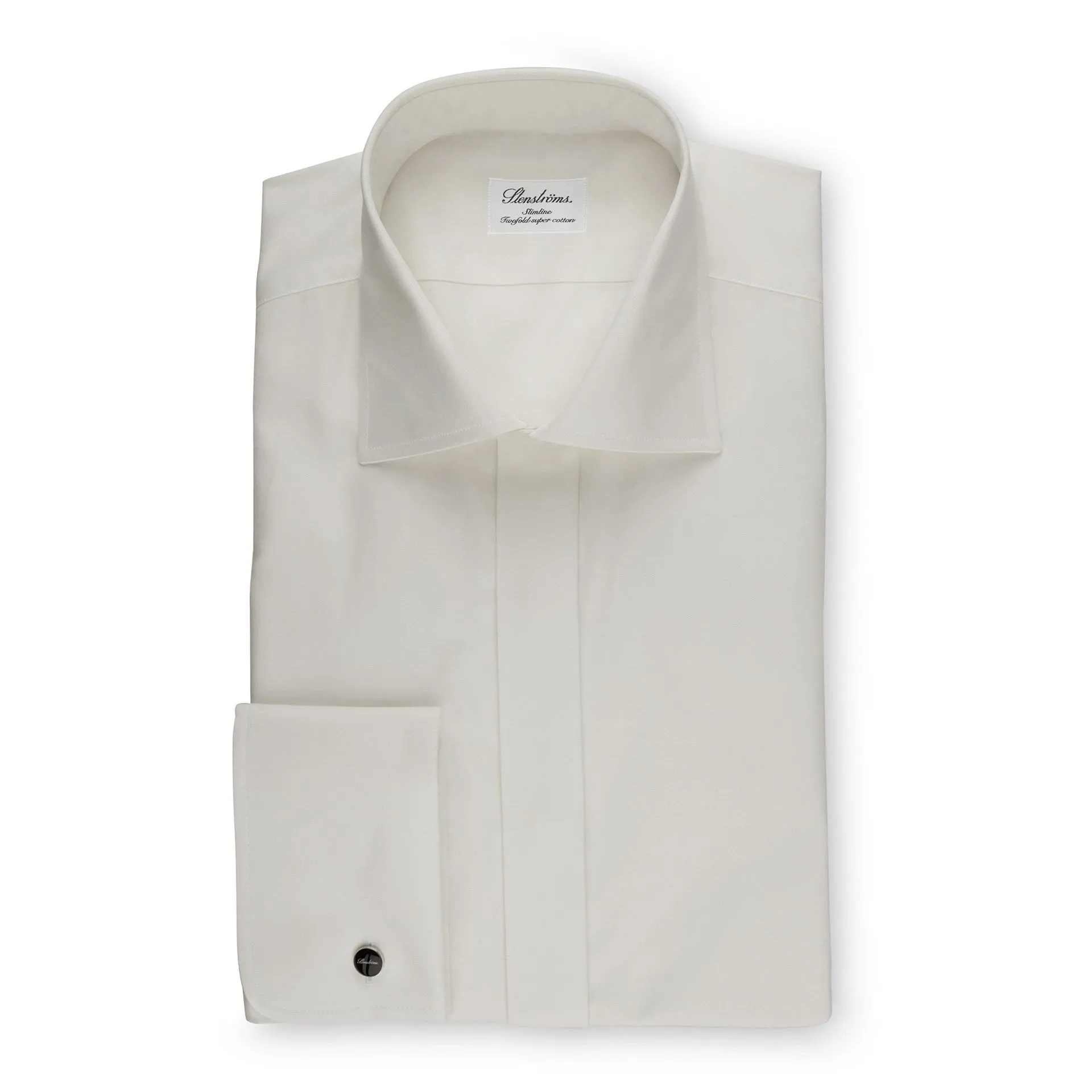 Off White Twill Evening Shirt, French Cuffs