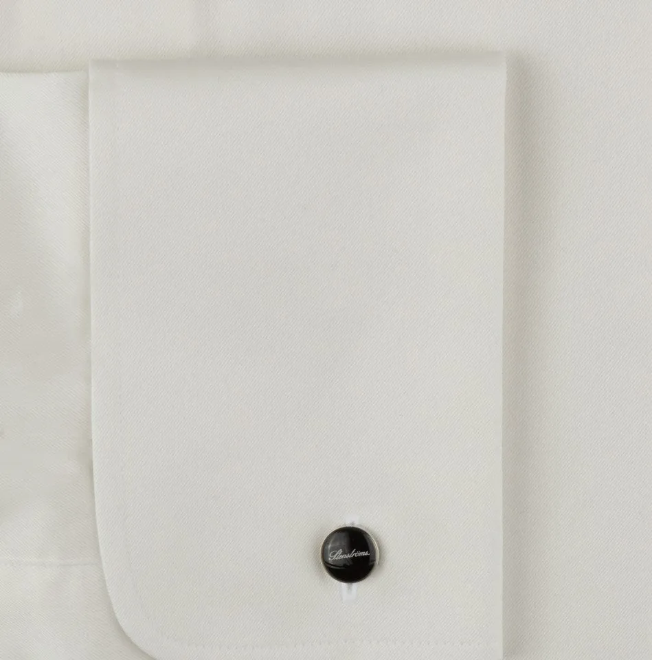 Off White Twill Evening Shirt, French Cuffs
