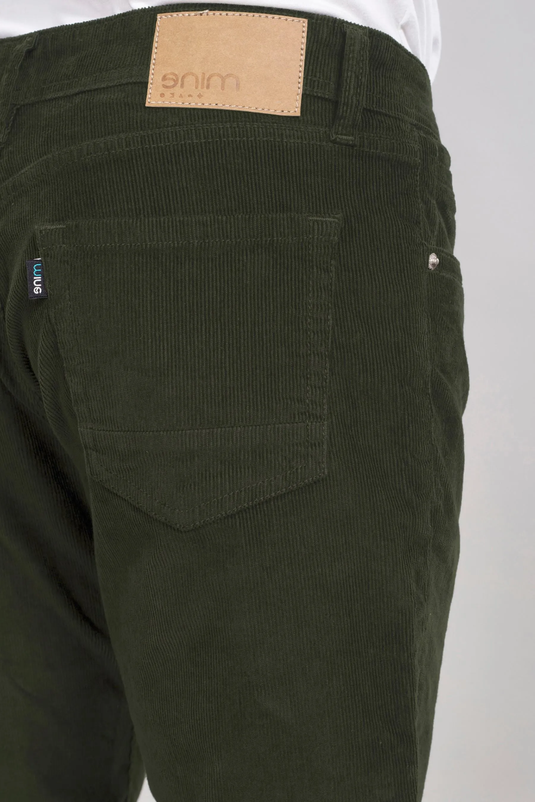 Olive Green Stretch Corduroy Jeans