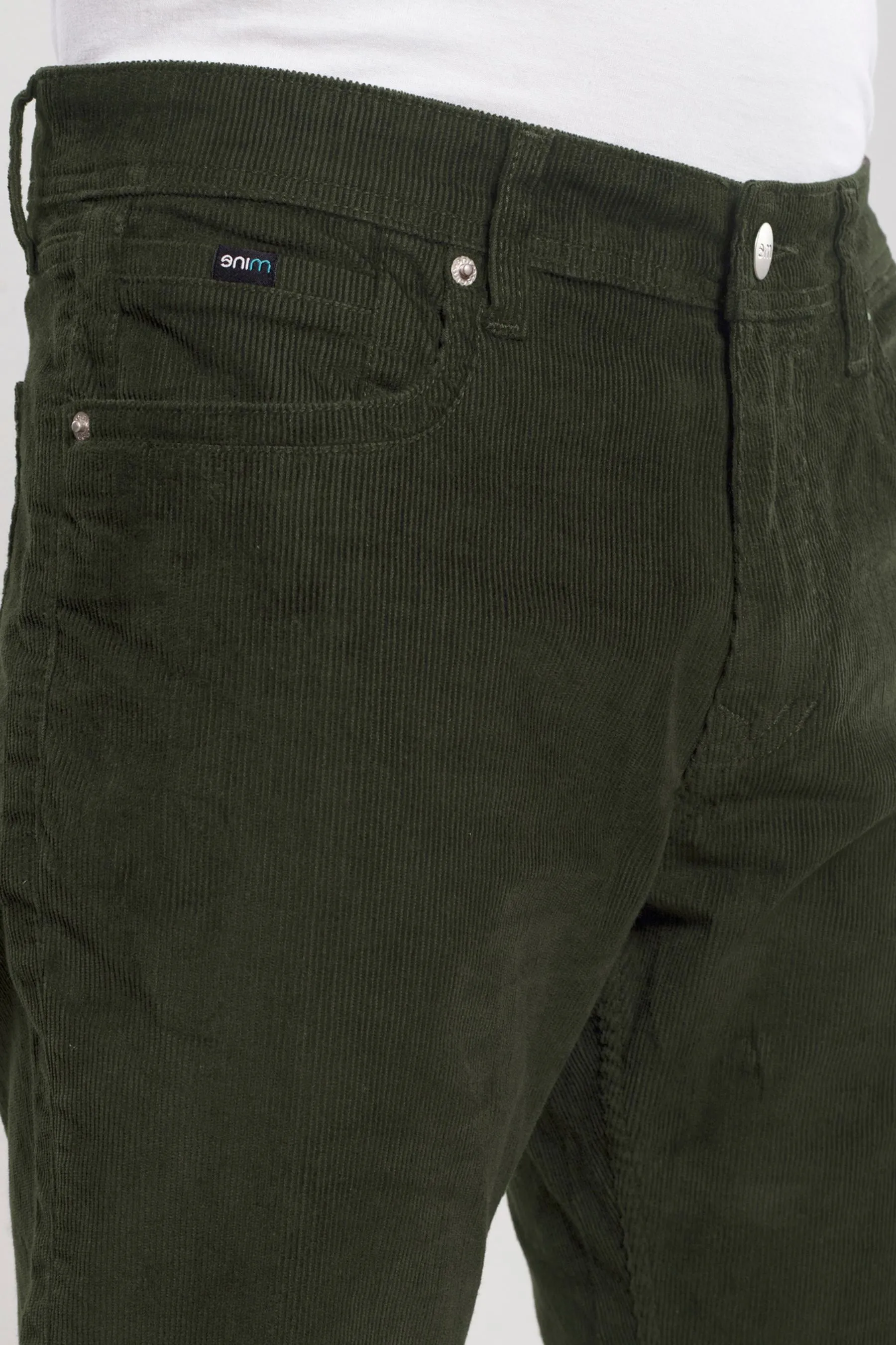 Olive Green Stretch Corduroy Jeans
