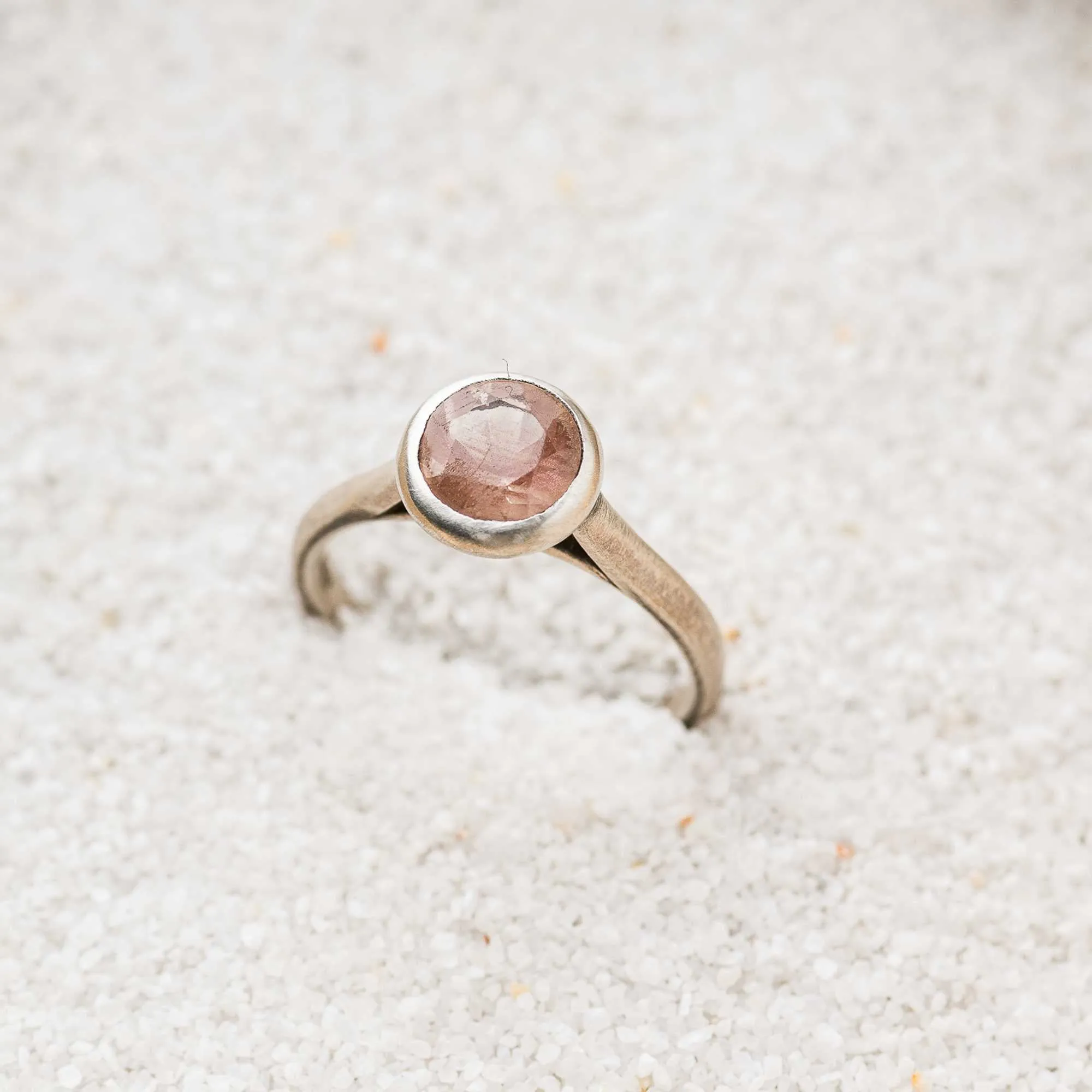 Oregon Sunstone Bezel-Set Cathedral Ring