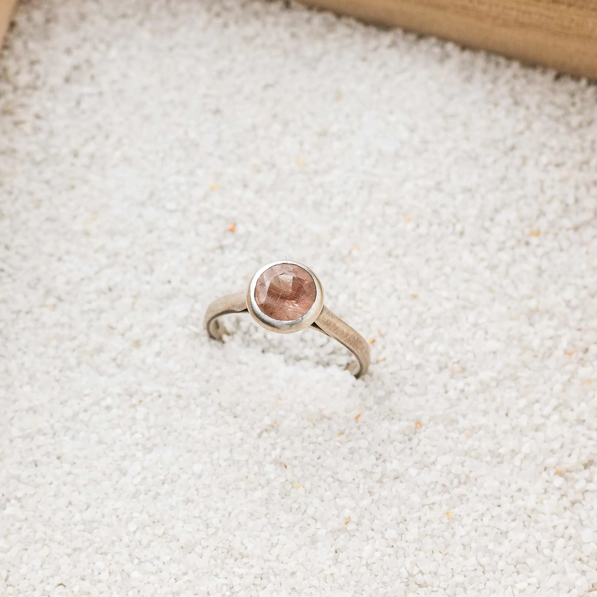 Oregon Sunstone Bezel-Set Cathedral Ring