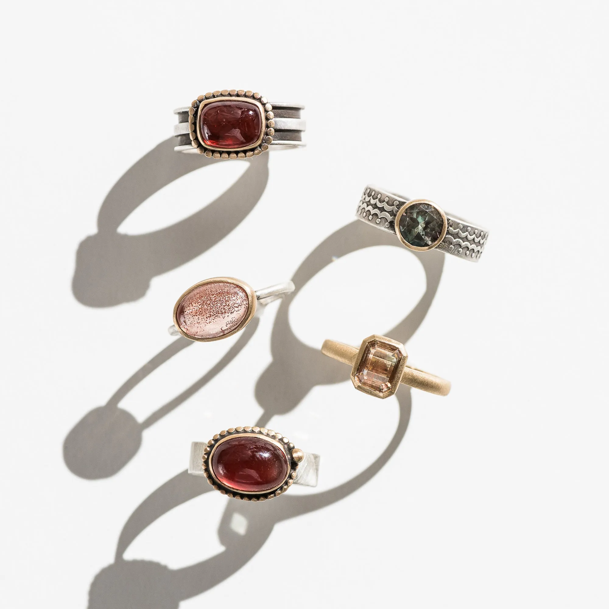 Oregon Sunstone East-West Rectangle Ring with 14k Frame