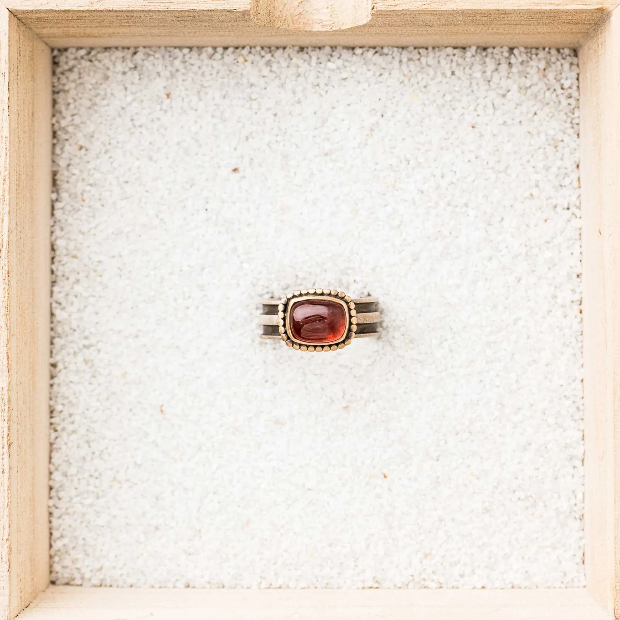 Oregon Sunstone East-West Rectangle Ring with 14k Frame