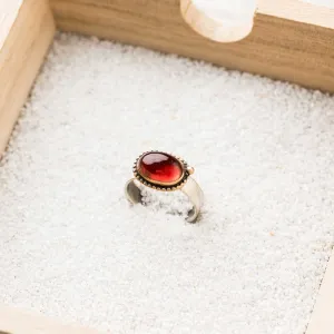 Oregon Sunstone East-West Ring with 14k Dot and Frame