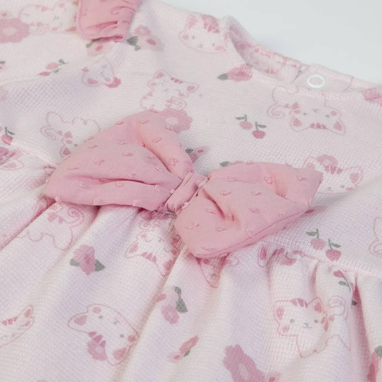 Organic Baby Girls Pink Bow Dress