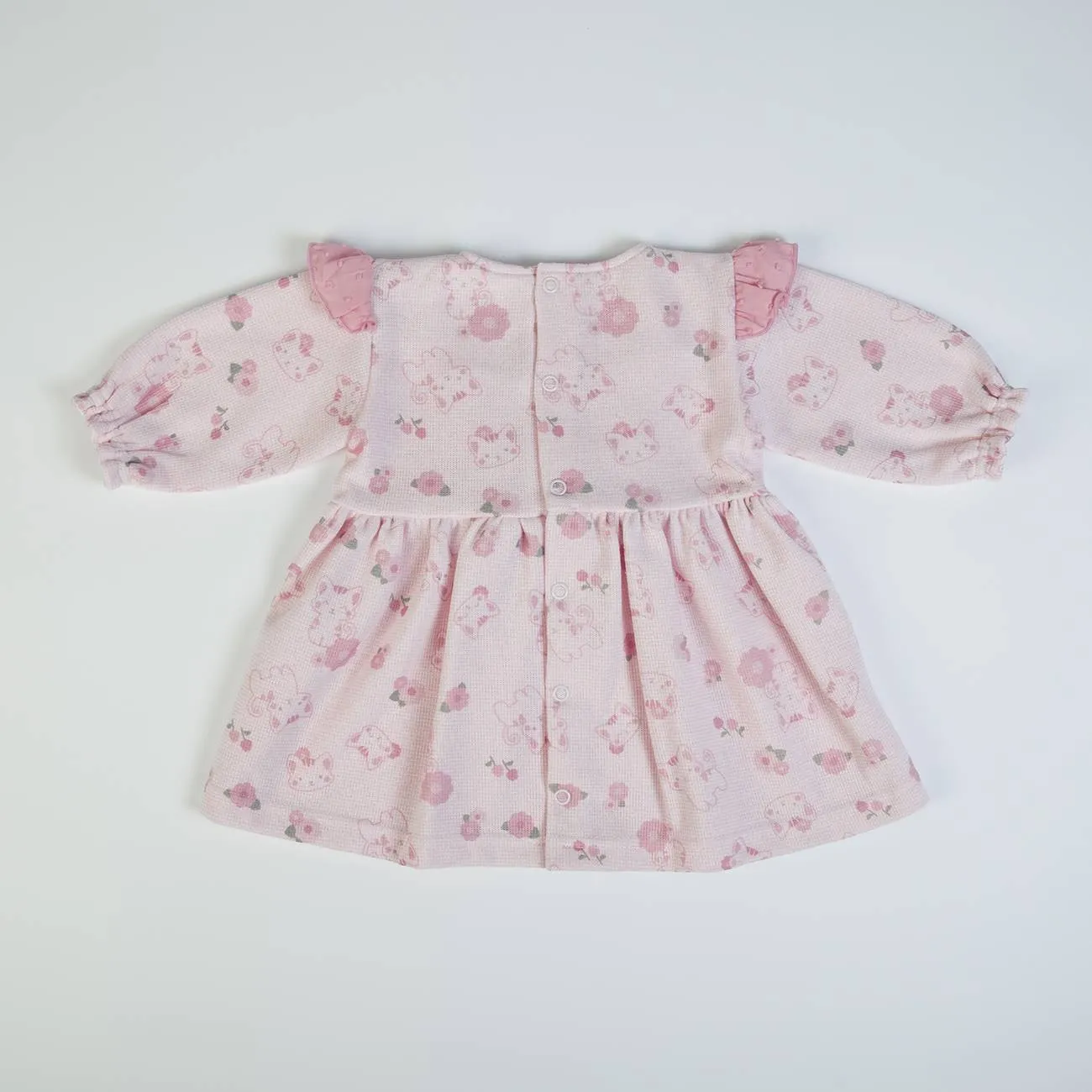 Organic Baby Girls Pink Bow Dress