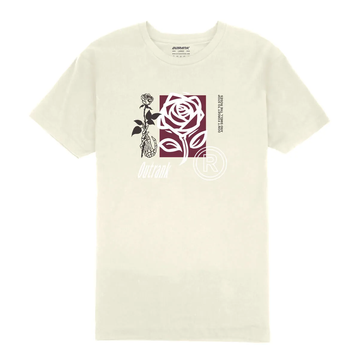 Outrank Smell The Roses Vintage White Tee