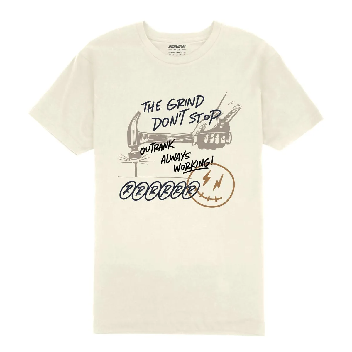 Outrank The Grind Don't Stop Tee (Vintage White)