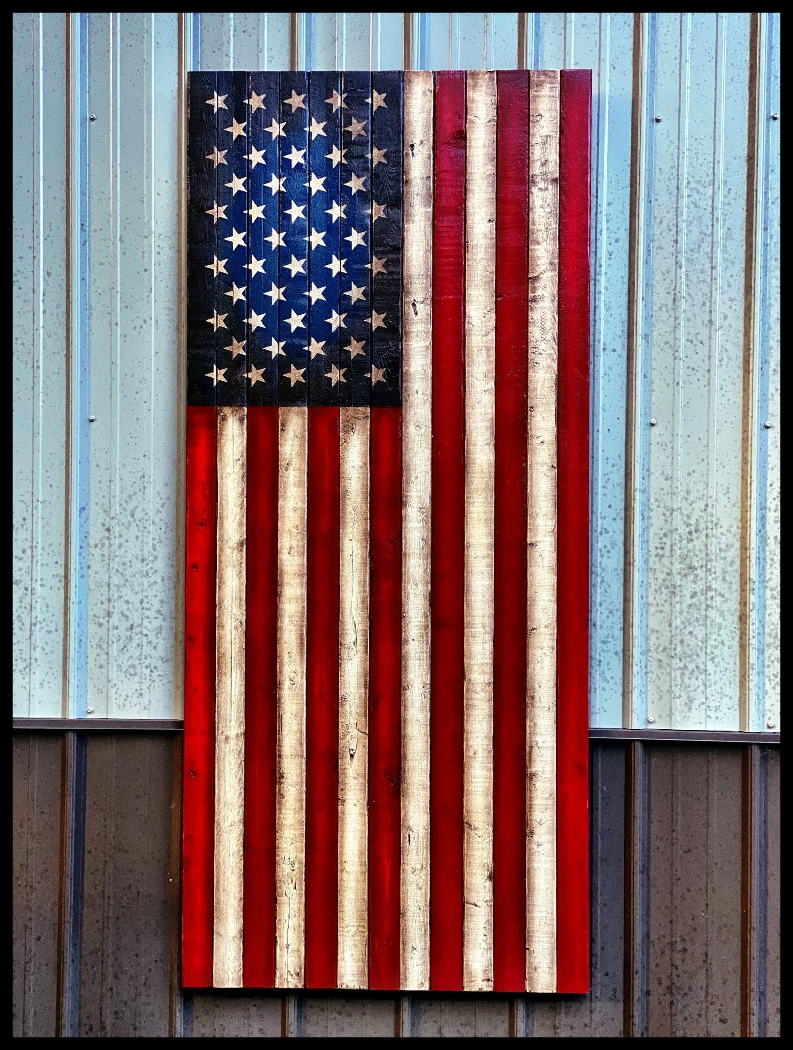 Oversized Vertical American Flag - Giant Wood Flags